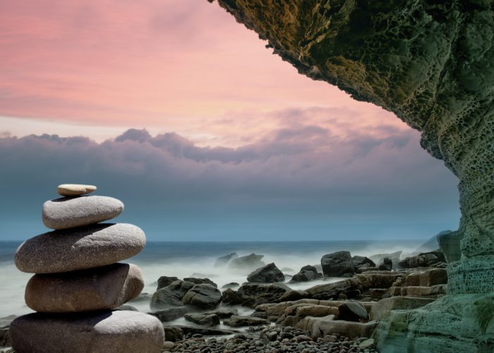 meditation on a beach